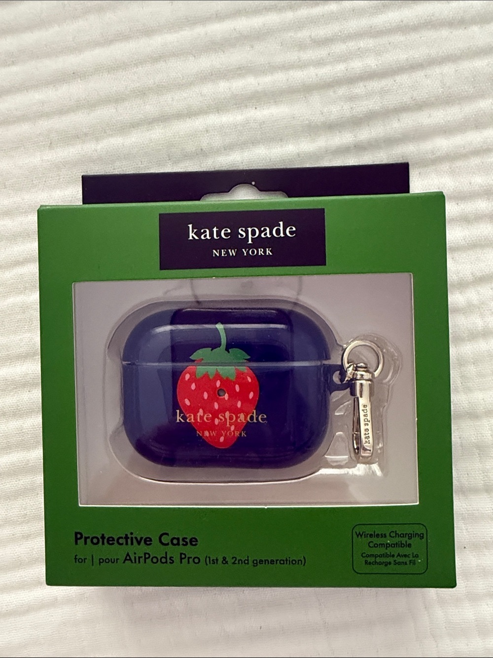 kate spade Navy AirPods Pro Case with Strawberry Charm